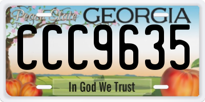 GA license plate CCC9635