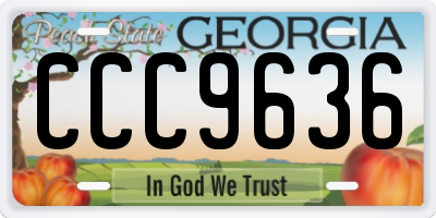 GA license plate CCC9636