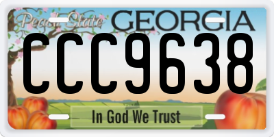 GA license plate CCC9638