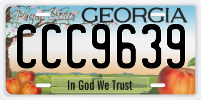 GA license plate CCC9639