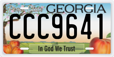 GA license plate CCC9641