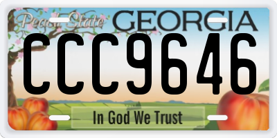 GA license plate CCC9646