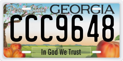 GA license plate CCC9648