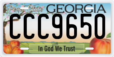 GA license plate CCC9650
