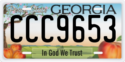 GA license plate CCC9653