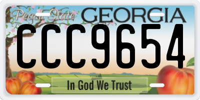 GA license plate CCC9654