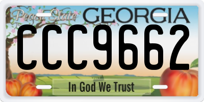GA license plate CCC9662
