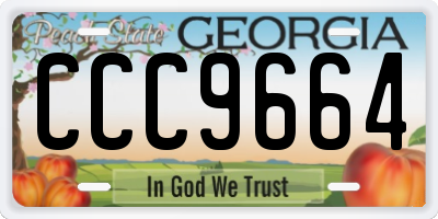 GA license plate CCC9664
