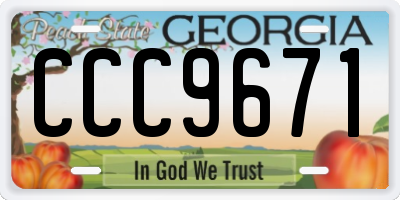 GA license plate CCC9671