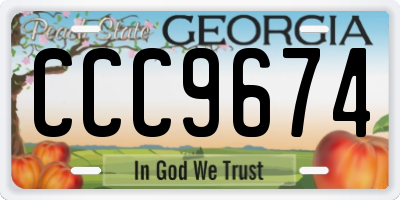 GA license plate CCC9674