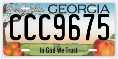 GA license plate CCC9675