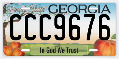 GA license plate CCC9676