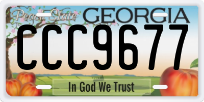 GA license plate CCC9677