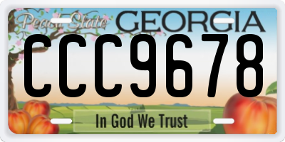 GA license plate CCC9678