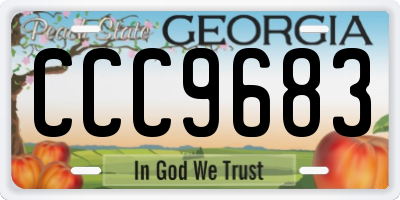 GA license plate CCC9683