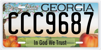 GA license plate CCC9687