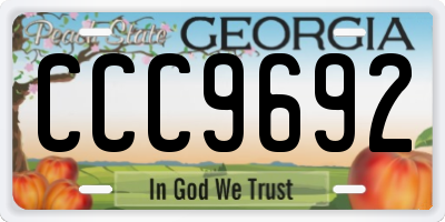 GA license plate CCC9692