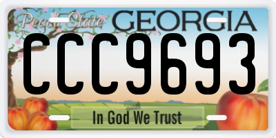 GA license plate CCC9693