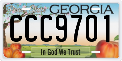 GA license plate CCC9701