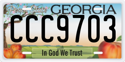 GA license plate CCC9703