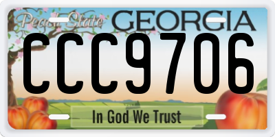 GA license plate CCC9706