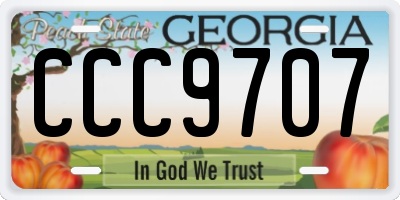GA license plate CCC9707