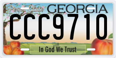 GA license plate CCC9710