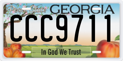 GA license plate CCC9711