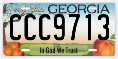 GA license plate CCC9713
