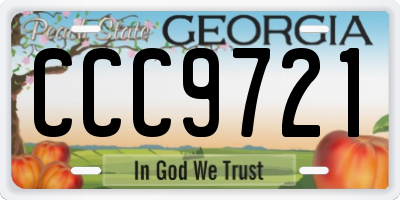 GA license plate CCC9721