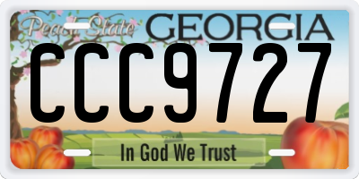 GA license plate CCC9727