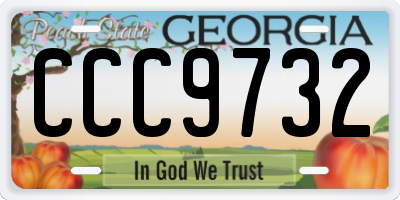 GA license plate CCC9732