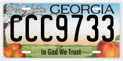 GA license plate CCC9733