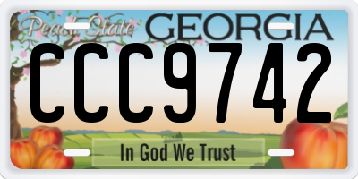 GA license plate CCC9742