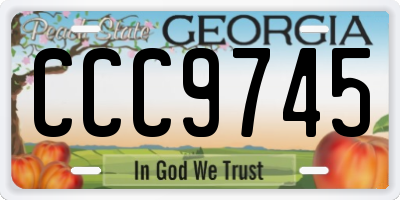 GA license plate CCC9745