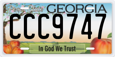 GA license plate CCC9747