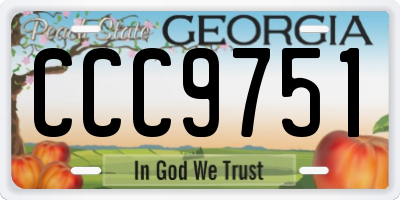 GA license plate CCC9751