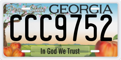 GA license plate CCC9752