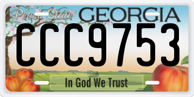 GA license plate CCC9753