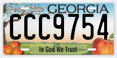 GA license plate CCC9754
