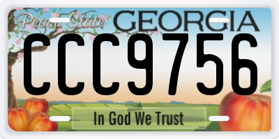 GA license plate CCC9756