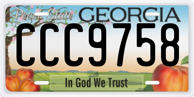 GA license plate CCC9758