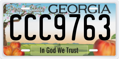 GA license plate CCC9763