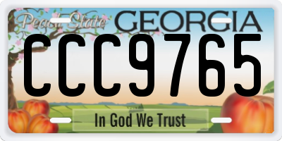 GA license plate CCC9765