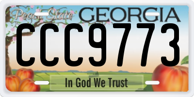 GA license plate CCC9773