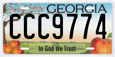 GA license plate CCC9774