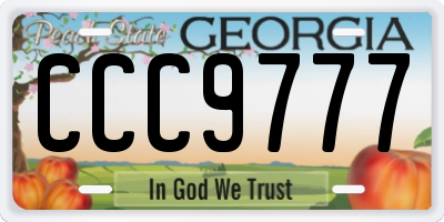 GA license plate CCC9777