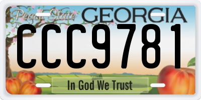 GA license plate CCC9781