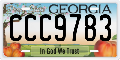 GA license plate CCC9783