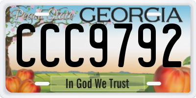 GA license plate CCC9792